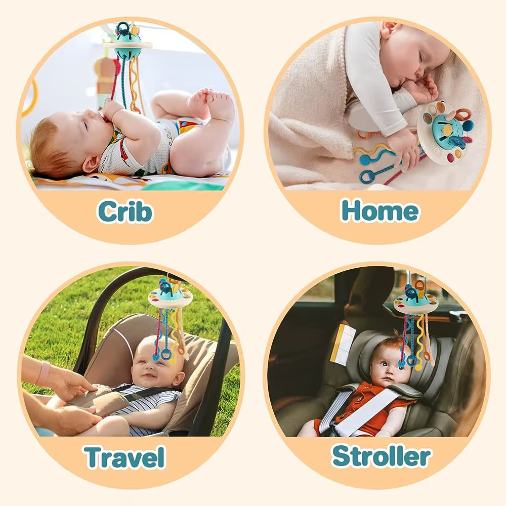 Montessori Sensory Development Baby Toys Pull String Finger Grasp Training Early Learning Education Toys Teething BPA Free 1-3Y