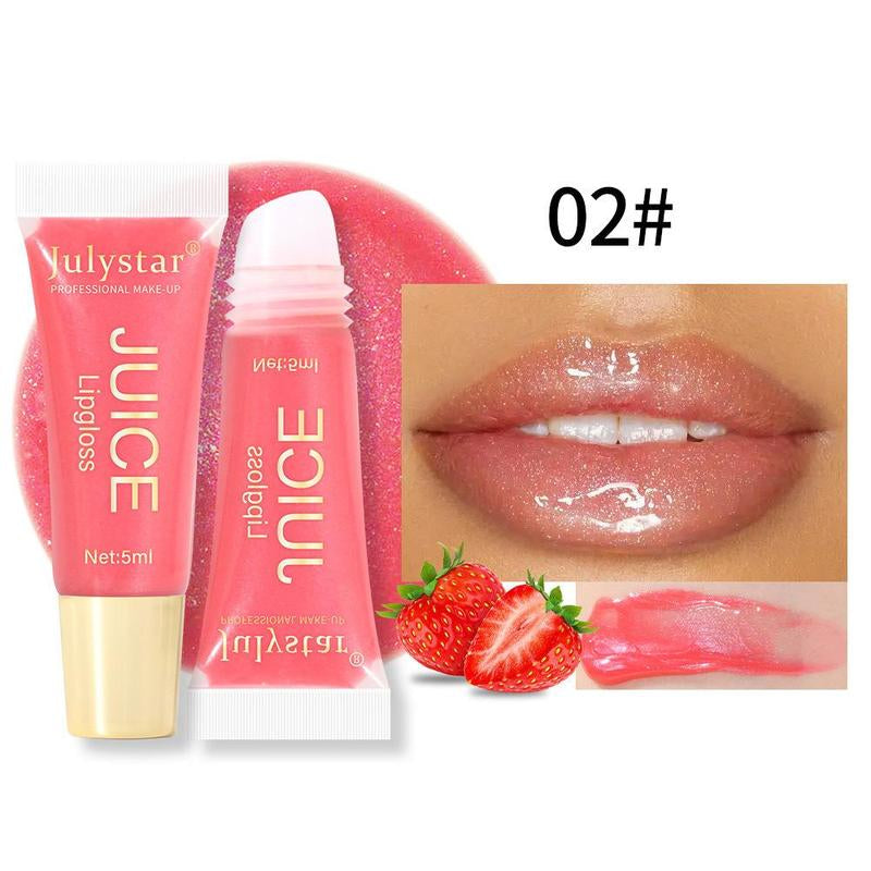 Fruit Flavor Moisturizing Mirror Lip Gloss, Long Lasting Tinted Lip Gloss, Hydrating Glossy Lip Glaze Stick for All Occasions Makeup, Girls and Women