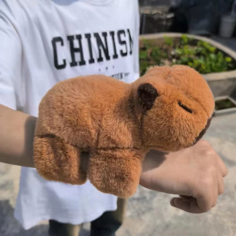 Rytanda Capybara Clap Circle Toys Slap Snap Wrap Wristband Bracelet Capybara Plush Hand Ring Fun Pop Circles Kids Christmas Gift