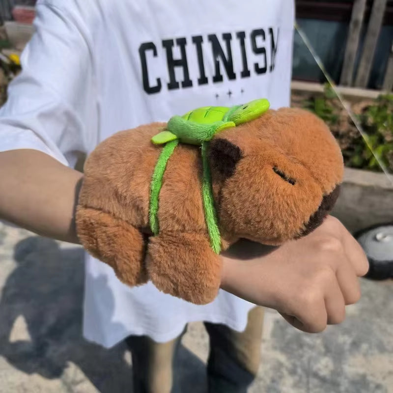 Rytanda Capybara Clap Circle Toys Slap Snap Wrap Wristband Bracelet Capybara Plush Hand Ring Fun Pop Circles Kids Christmas Gift