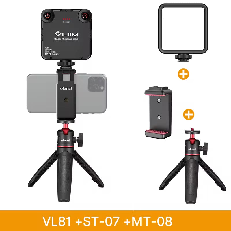 VL81 LED Video Light - Adjustable 3200-5600K, 850LM, 6.5W, Cold Shoe Mini Vlog Fill Light with 3000mAh Battery for Photography