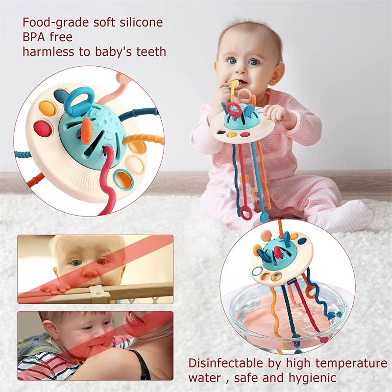 Montessori Sensory Development Baby Toys Pull String Finger Grasp Training Early Learning Education Toys Teething BPA Free 1-3Y
