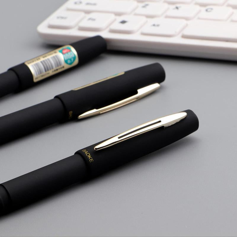 Plain Roller Ball Gel Pen, 3Pcs Black Gel Pens, Special Pen for School or Office, Office Accessories, Writing Tools