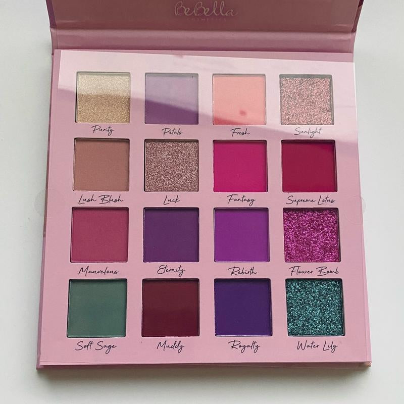 Be Bella Lotus Love 16 Colors Eyeshadow Palette Flower Feels Collection Makeup Cosmetic