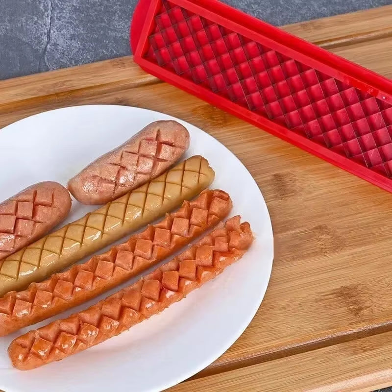 New Design Kitchen Accessories BBQ Stainless Steel Hot Dog Slicing Tools Household Kitchen Supplies Sausage Hot Dog Ham Cutter