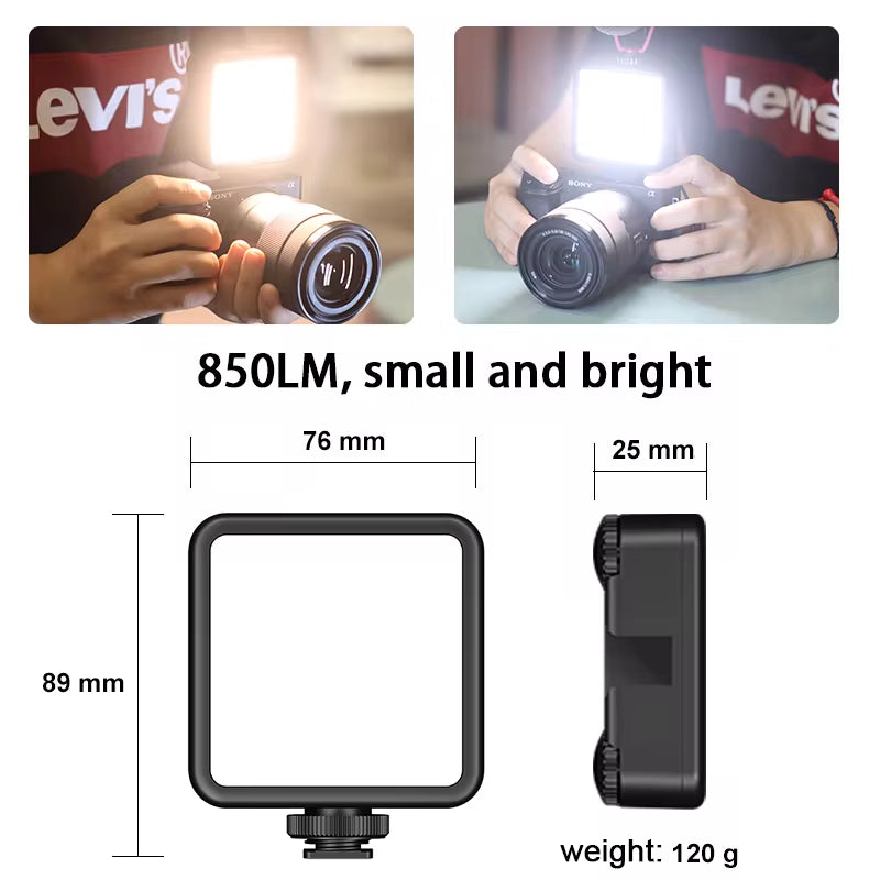 VL81 LED Video Light - Adjustable 3200-5600K, 850LM, 6.5W, Cold Shoe Mini Vlog Fill Light with 3000mAh Battery for Photography