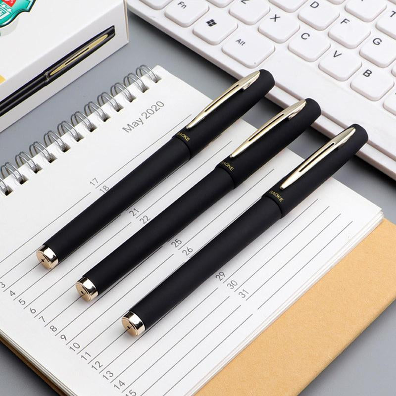 Plain Roller Ball Gel Pen, 3Pcs Black Gel Pens, Special Pen for School or Office, Office Accessories, Writing Tools