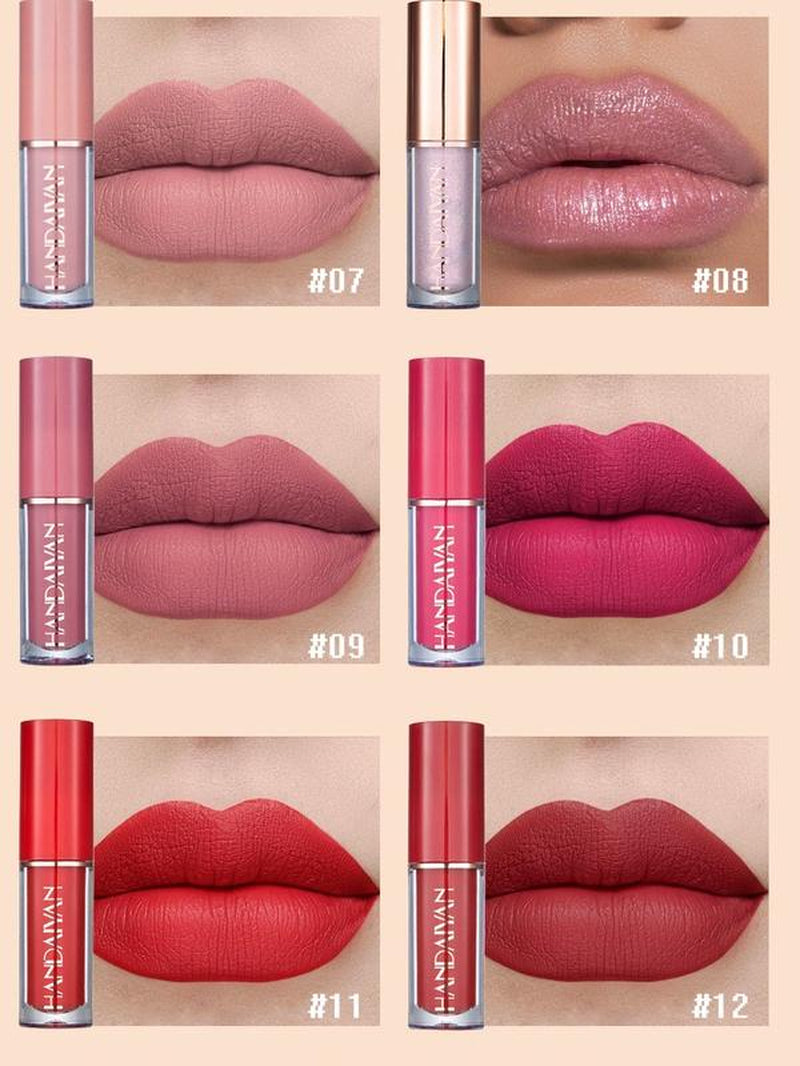 12Pcs Moisturizing Liquid Lipstick Glossy Lip Glaze Stick Lip Moisturizer ，Infused Lip Gloss Smudge Proof Matte and Pearlescent Lip Gloss Set, Lip Tint for Women, Girl, Tinted Lip Balm Hydrating Lip Stain. Gift Makeup Flawless Cosmetic Hydrate Lip Care