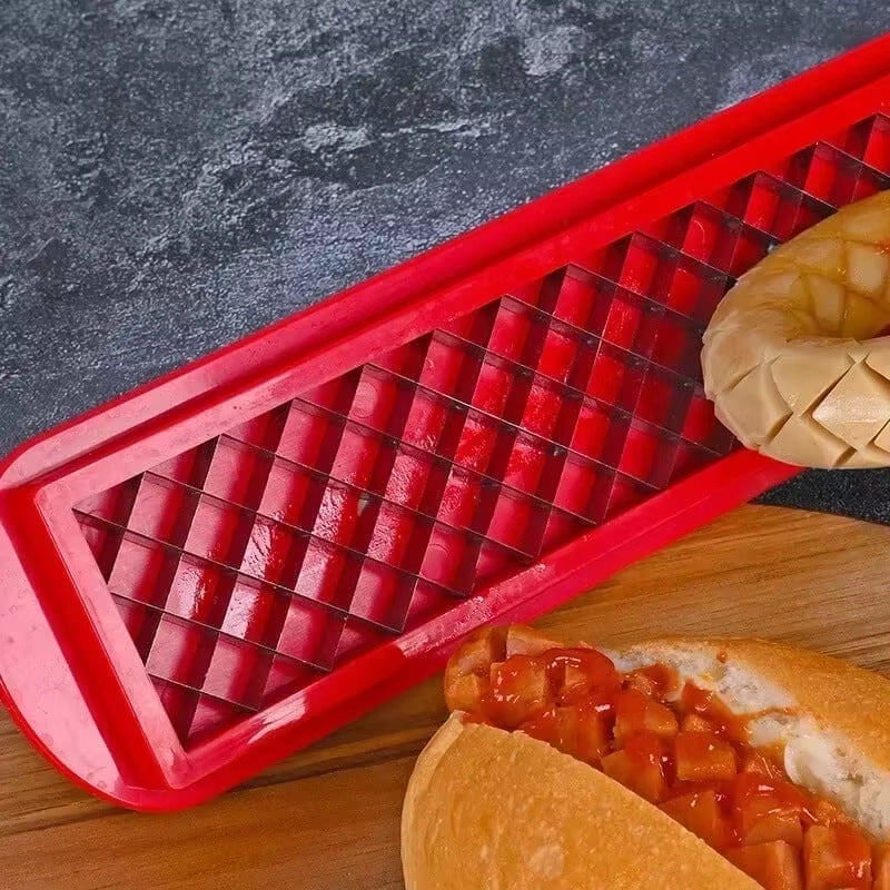 New Design Kitchen Accessories BBQ Stainless Steel Hot Dog Slicing Tools Household Kitchen Supplies Sausage Hot Dog Ham Cutter