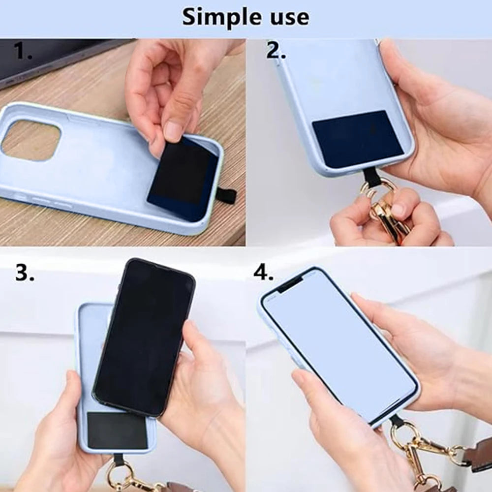 Phone Strap with Zippered Pouch for Women, Adjustable Cellphone Lanyard Crossbody with Wallet ,Clip and Go Strap for Phone