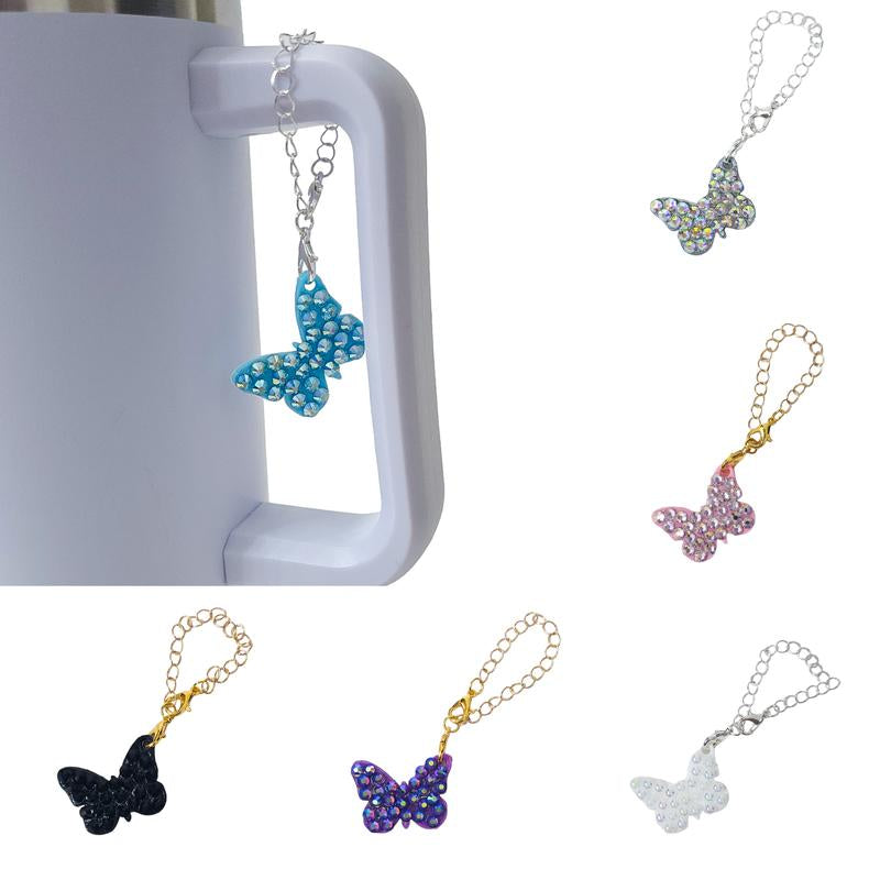 Handmade Butterfly Rhinestone Charm Accessories for Tumbler Cup Drink Charm