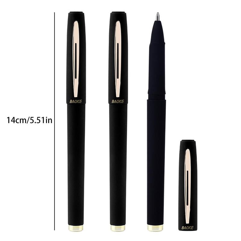 Plain Roller Ball Gel Pen, 3Pcs Black Gel Pens, Special Pen for School or Office, Office Accessories, Writing Tools