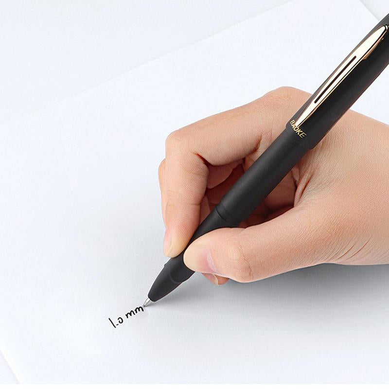 Plain Roller Ball Gel Pen, 3Pcs Black Gel Pens, Special Pen for School or Office, Office Accessories, Writing Tools