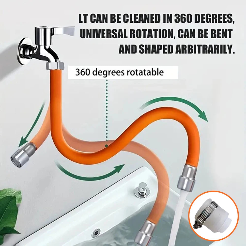 Faucet Extension Tube Splash Proof Foaming Mouth Bendable Rotatable Universal Faucet Adapter for Kitchen Balcony Sink