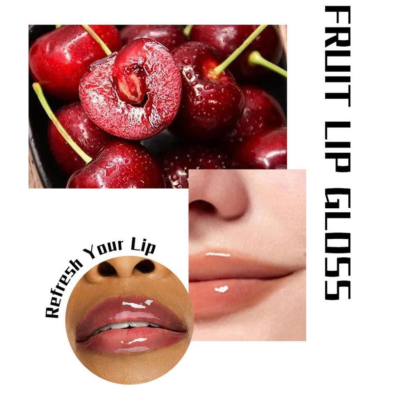 Fruit Flavor Moisturizing Mirror Lip Gloss, Long Lasting Tinted Lip Gloss, Hydrating Glossy Lip Glaze Stick for All Occasions Makeup, Girls and Women