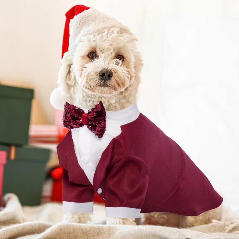 Kuoser Dog Tuxedo, Dog Wedding Suit with Bow Tie Formal Dog Tux Pet Wedding Party Birthday Costume, Dog Valentines Christmas Halloween Graduation Outfit Cosplay And