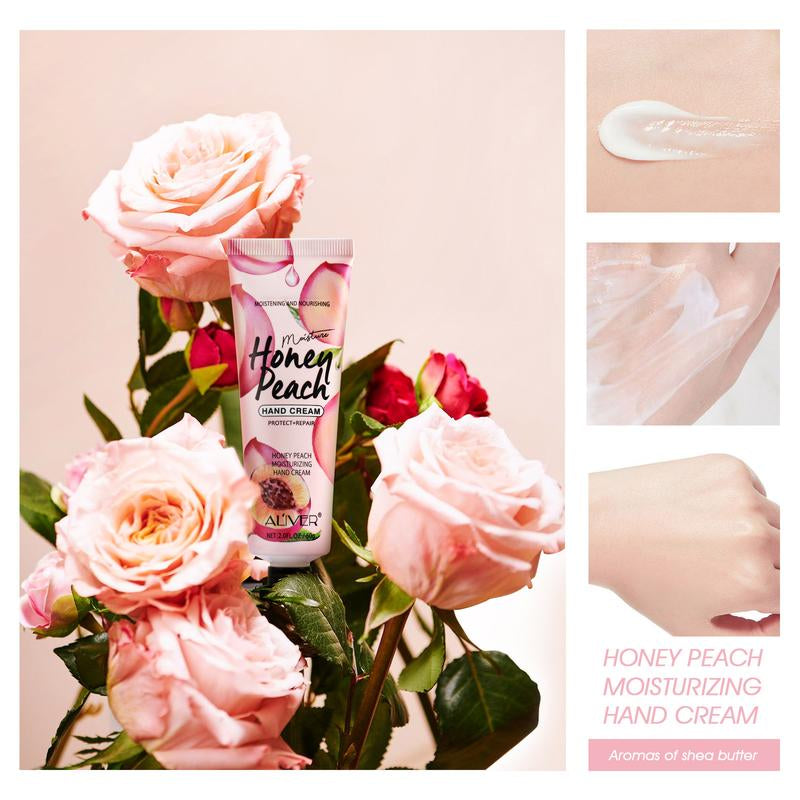 Aliver Honey Peach Hand Cream, Daily Hand Cream Dry Hand (60G)
